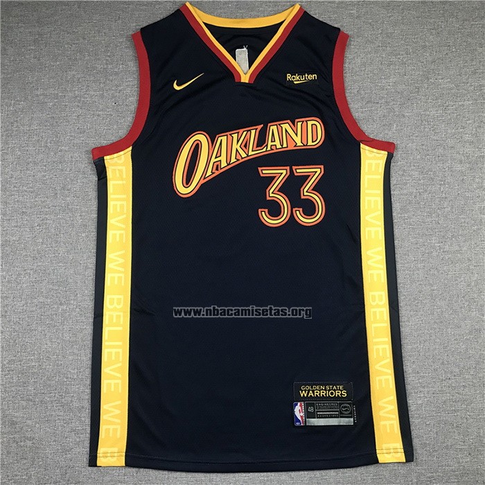 Camiseta Golden State Warriors James Wiseman NO 33 Ciudad 2020-21 Azul
